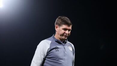 Steven Gerrard coach of Al Ettifaq looks on